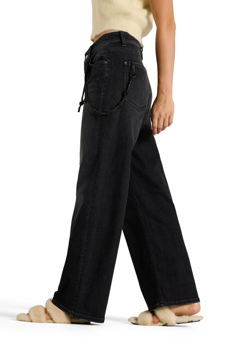 Baggy W/Strass Dark Cosy Midblack 30"