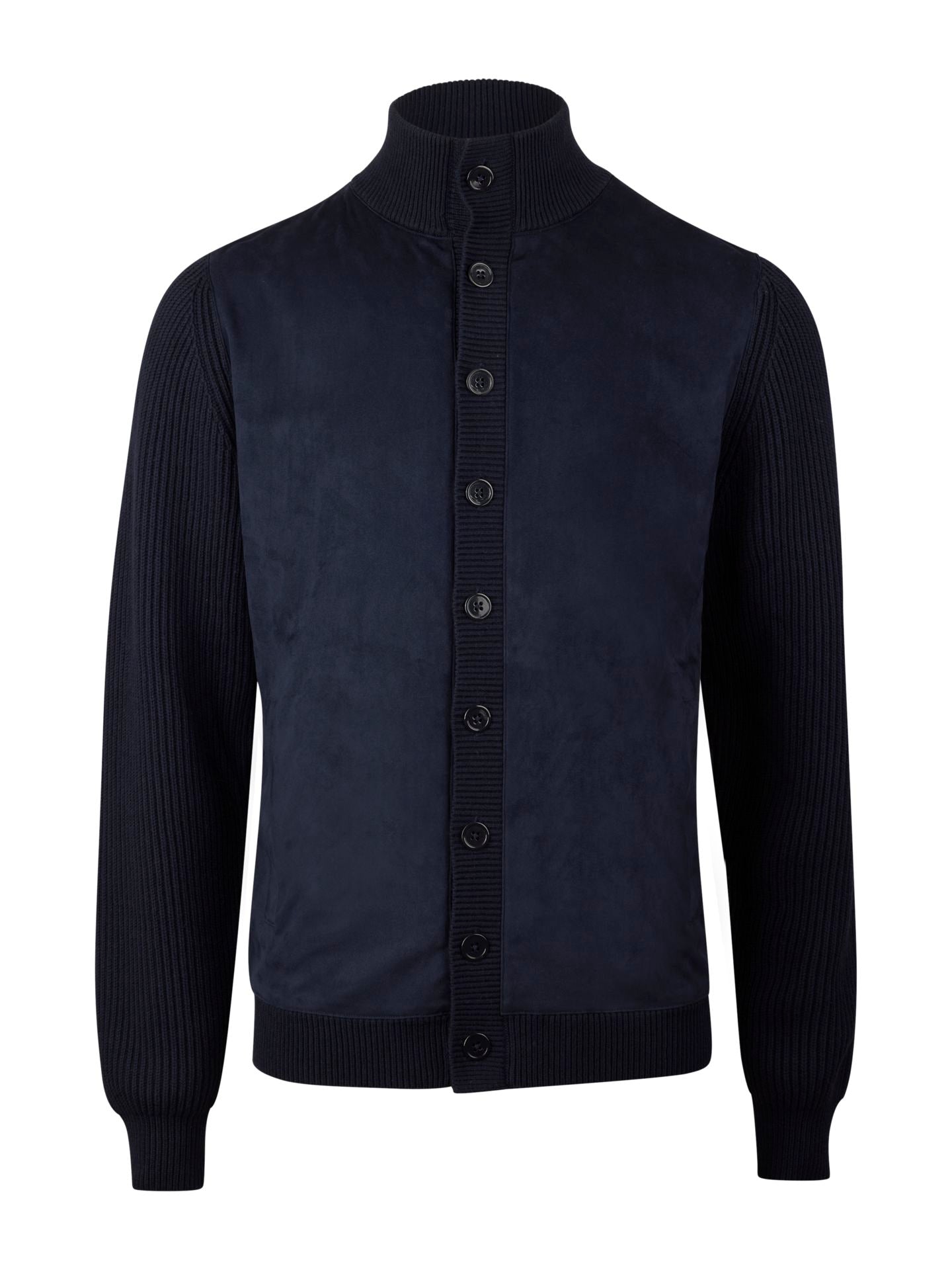 Cardigan Knitted Hybrid Buttoned Alcantara