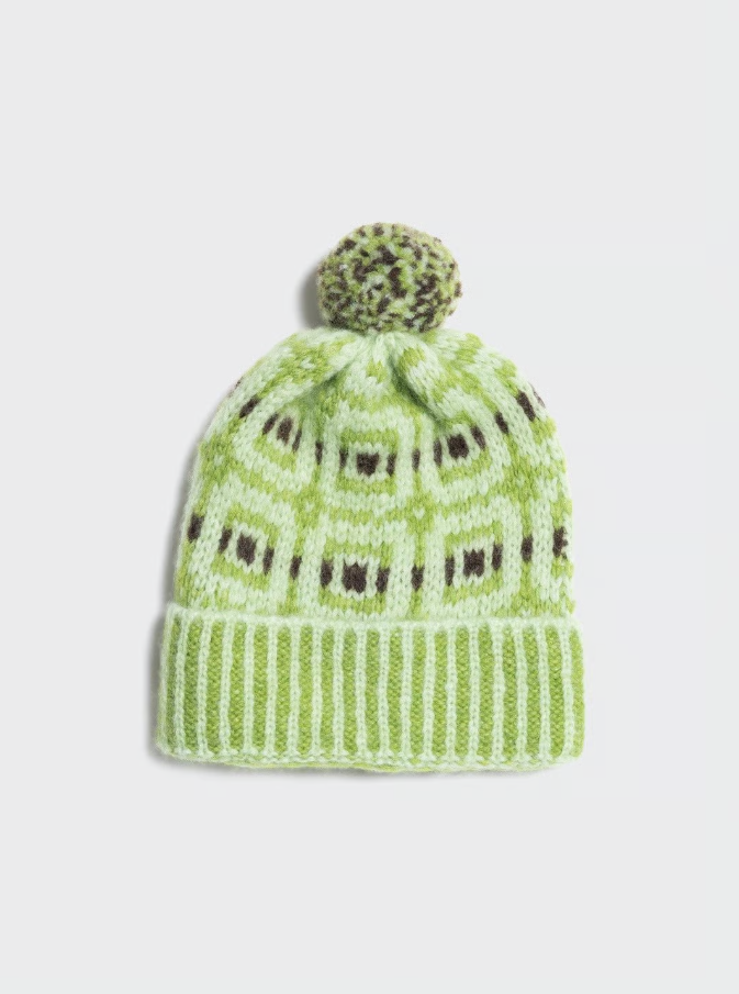 Norwegian Wool Beanie Green Mix