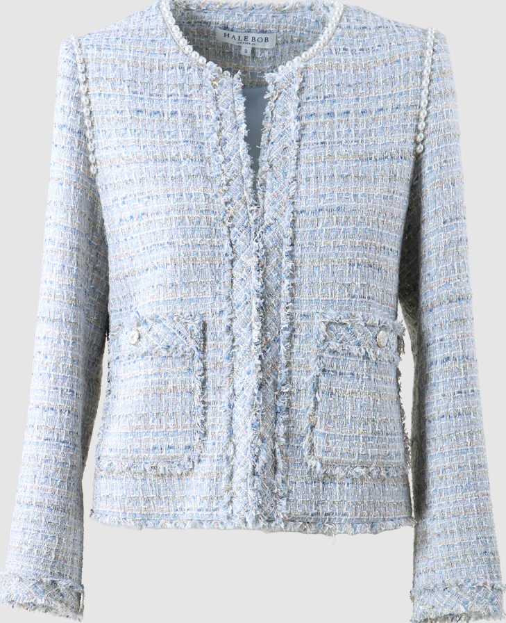ZAYLEE TWEED JACKET BLU