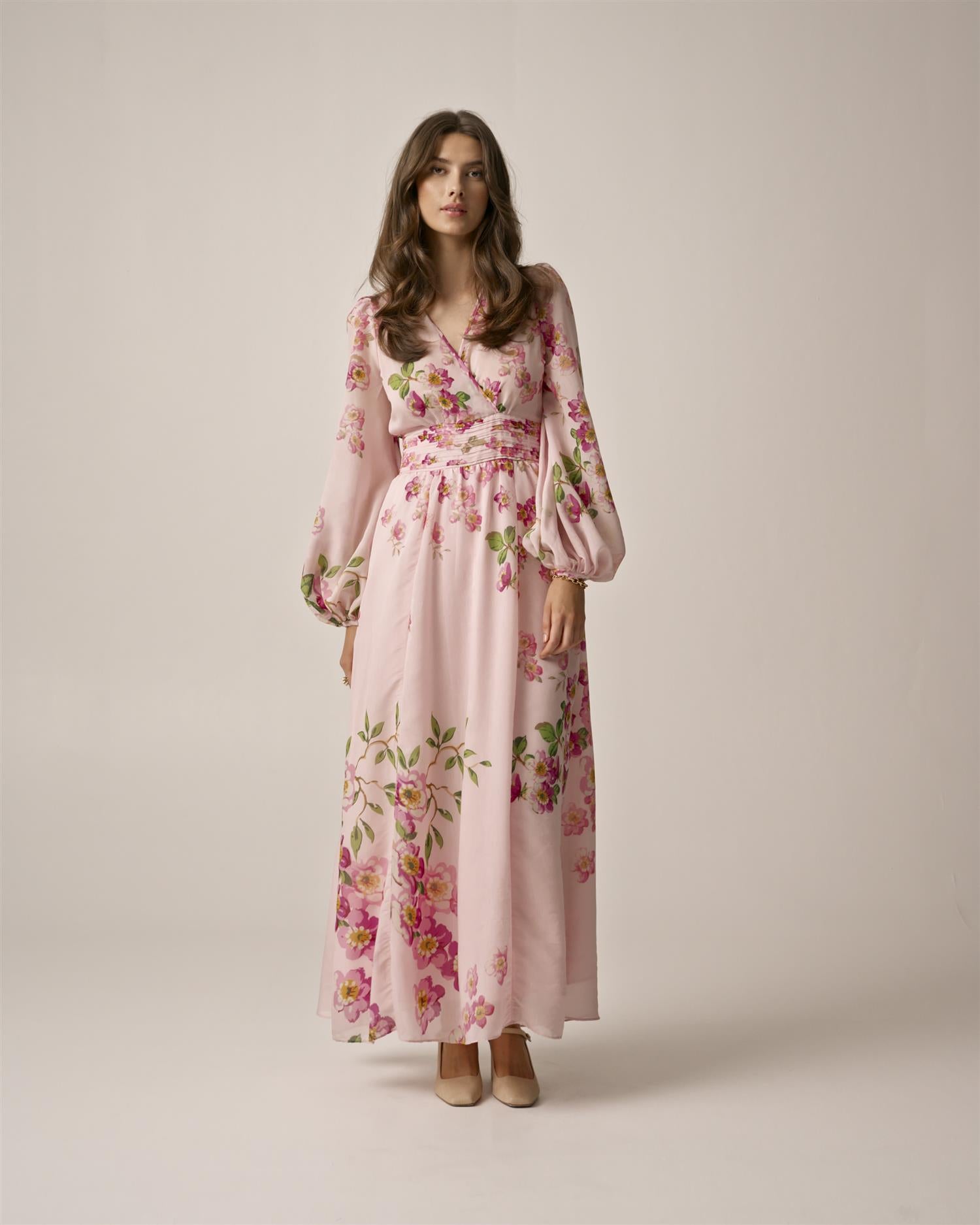 Viscose V-Neck Dress PF25 Cherry Blossom