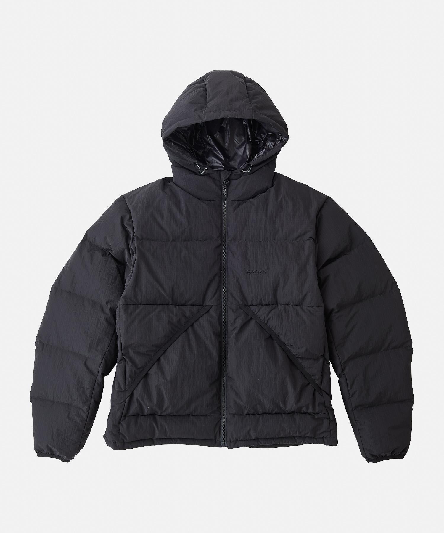 Down Puffer Hooded Jacket Black
