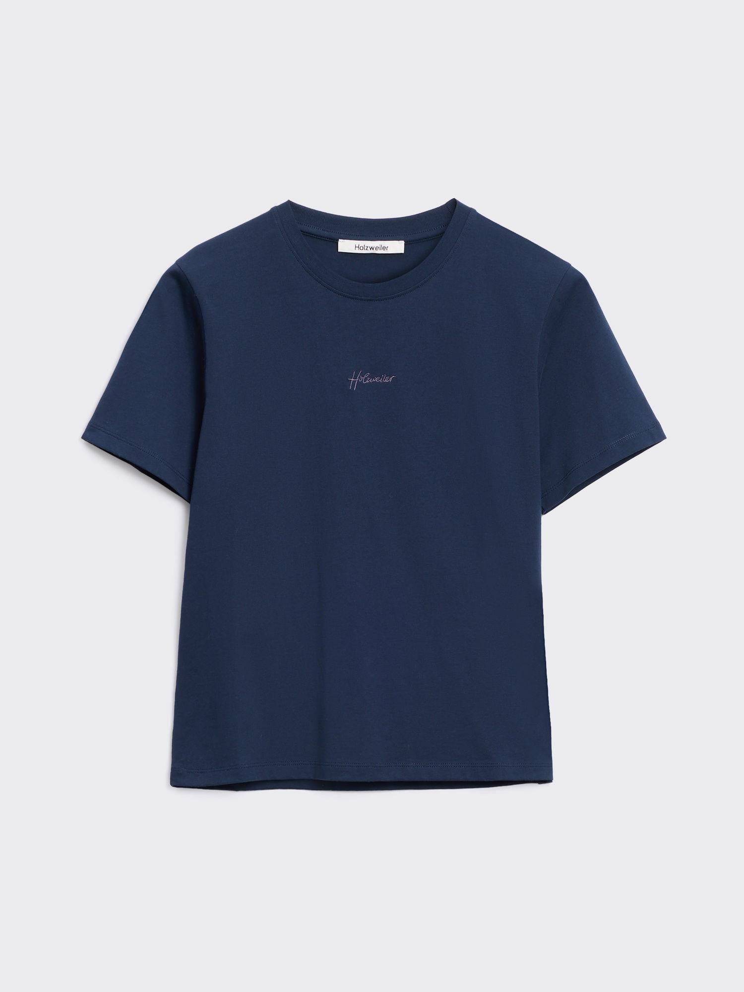 Anja Embroidery Tee Navy