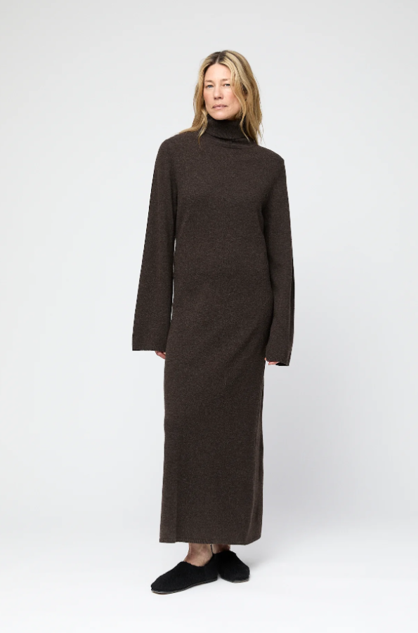 Turtleneck Toulon Maxi Dress Coffee