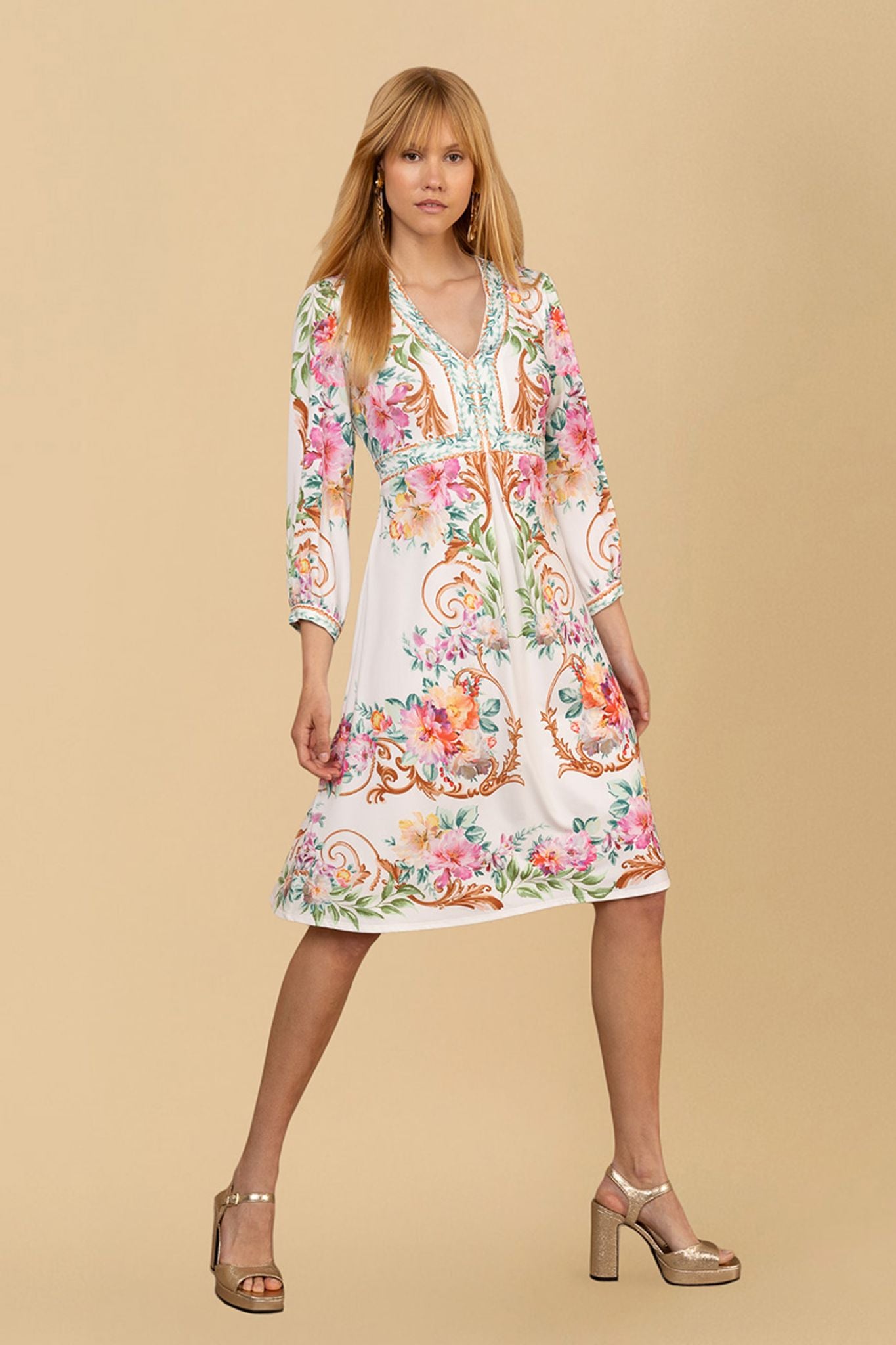 Sariah Jersey Midi Dress Ivory
