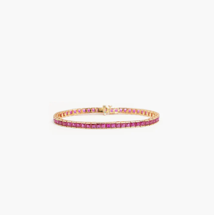 TENNIS BRACELET PINK GOLD 17cm
