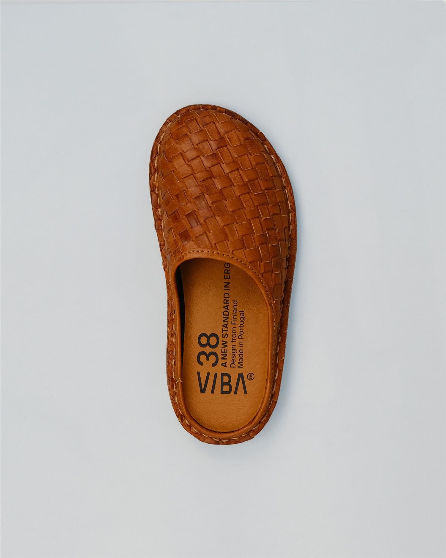 Viba Roma Woven Leather Cognac brown