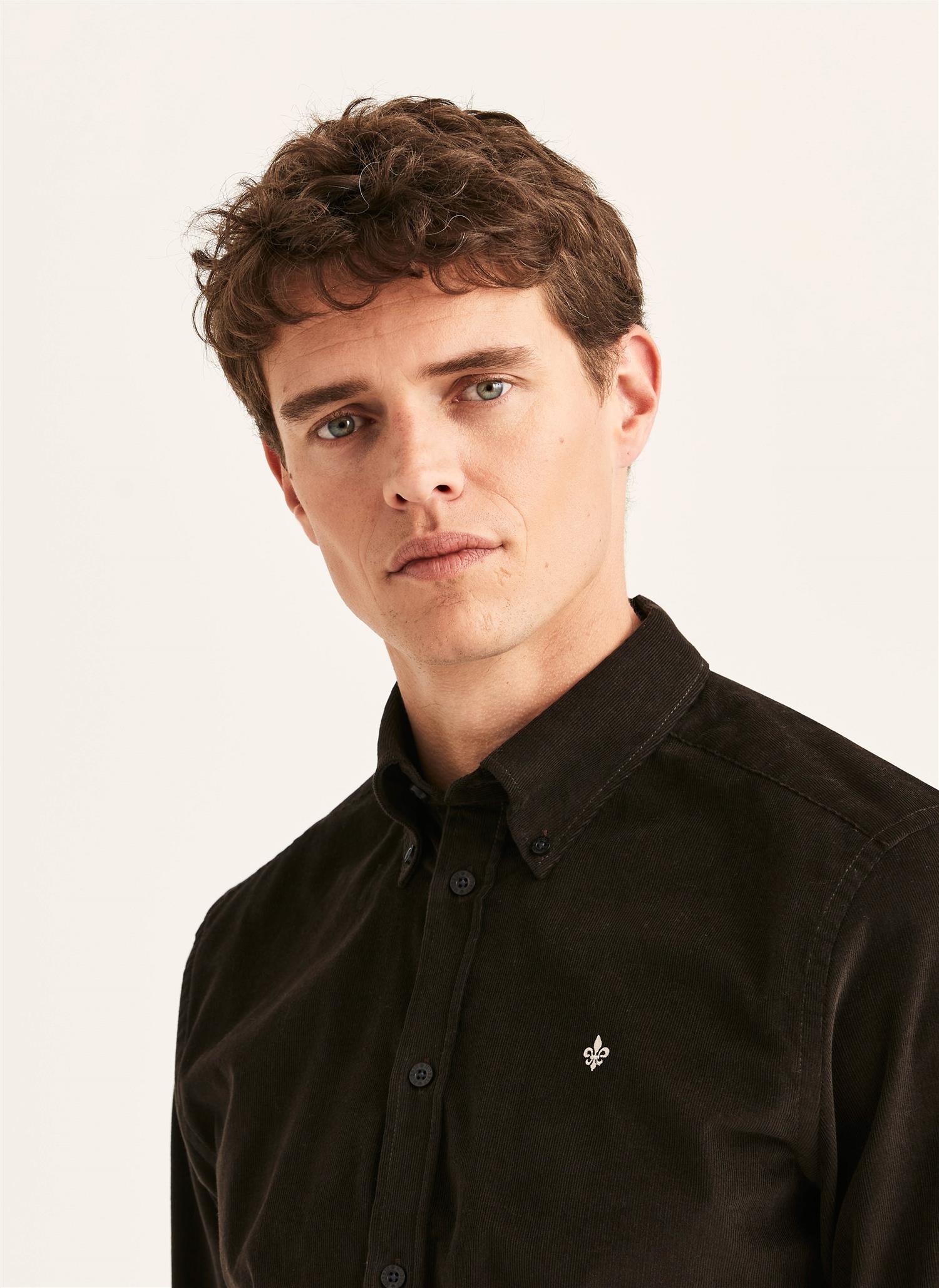 Douglas Cord Shirt-Slim Fit Brown