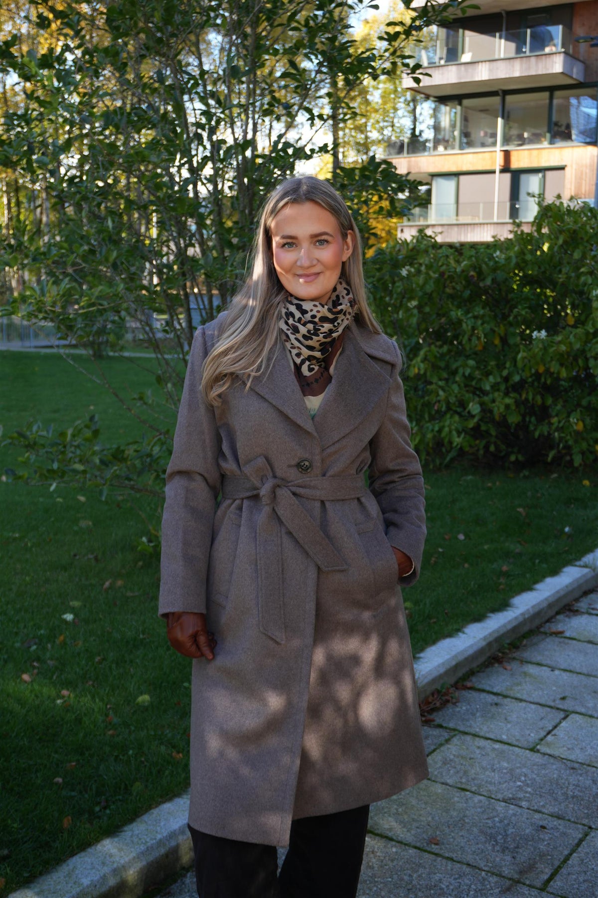 Clareta Belt Midi Brown Cashmere Coat