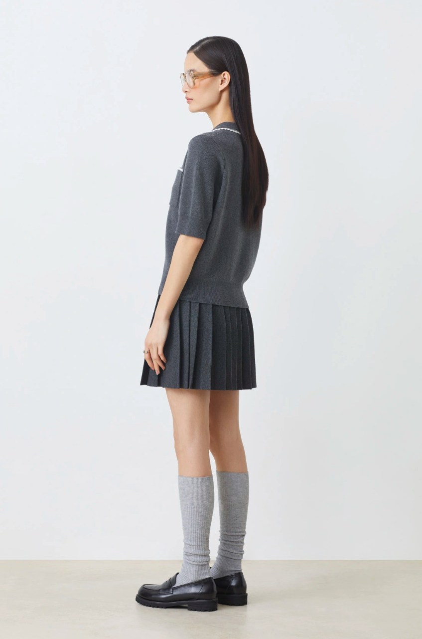 Falda Knitted Skirt Carbone