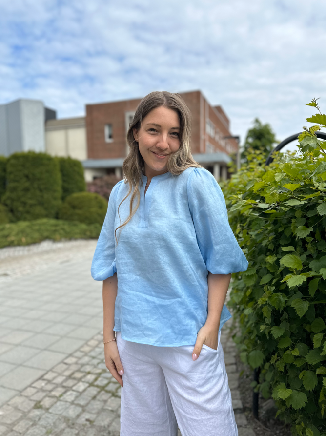 Tanja Linen Blouse Light Blue