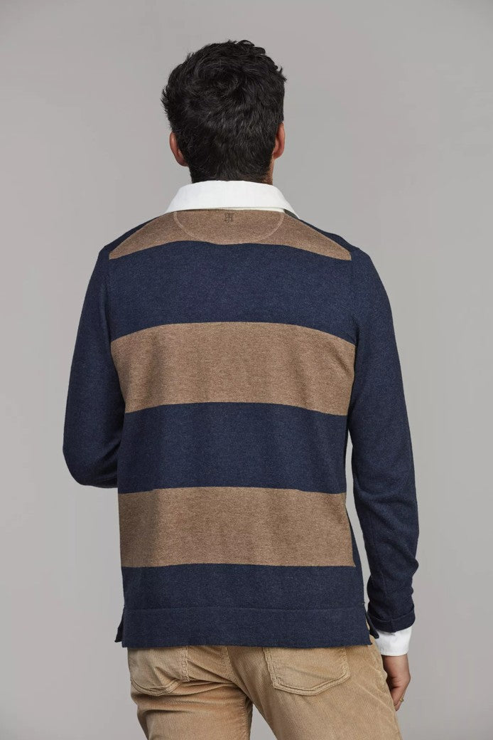 Rugger Style Knit Dark Blue
