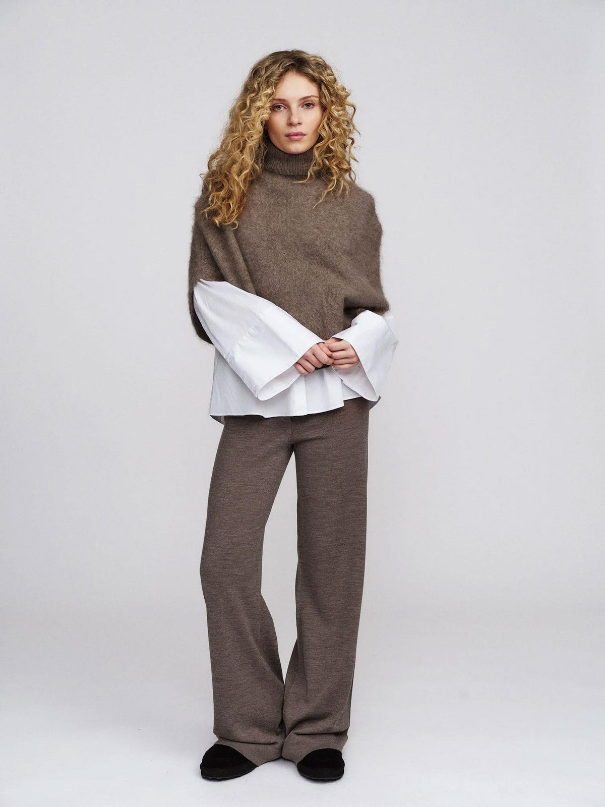 Nina Merino Pants Light Brown Melange