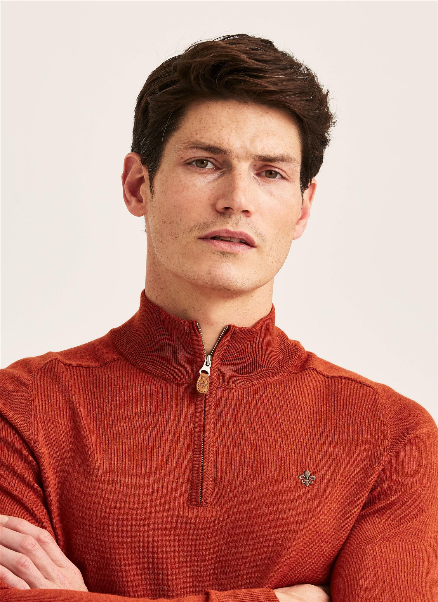 Merino John Zip AW26 Orange