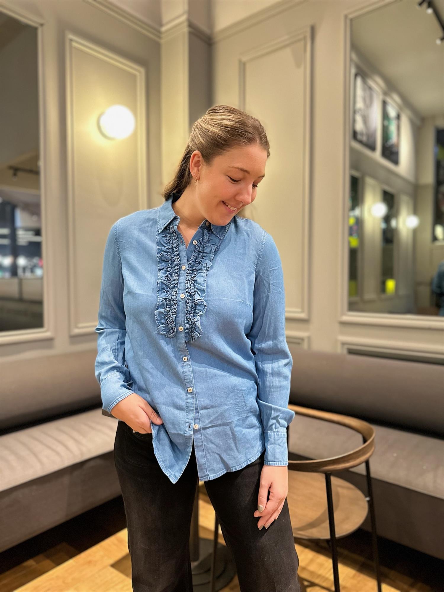 Gina Tencel Blouse Indigo