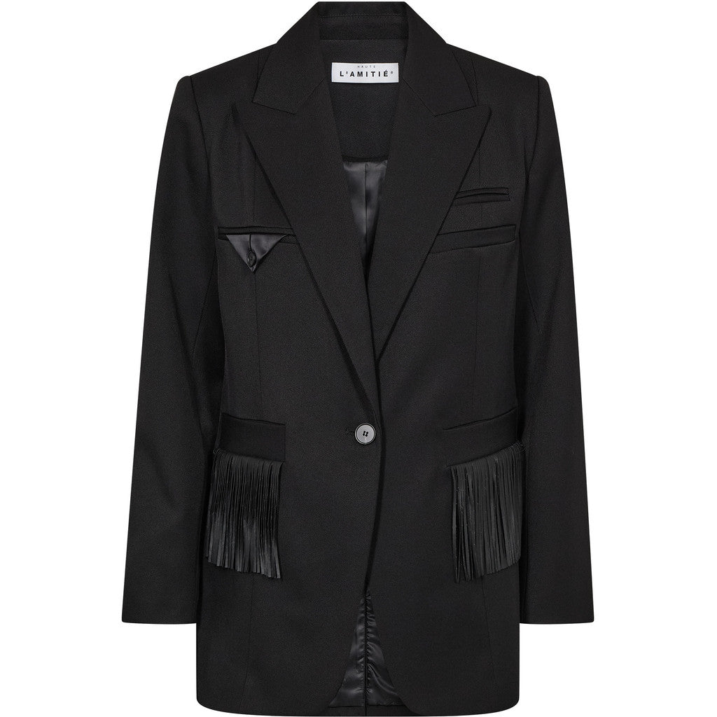 Premiere Fringe Blazer Black