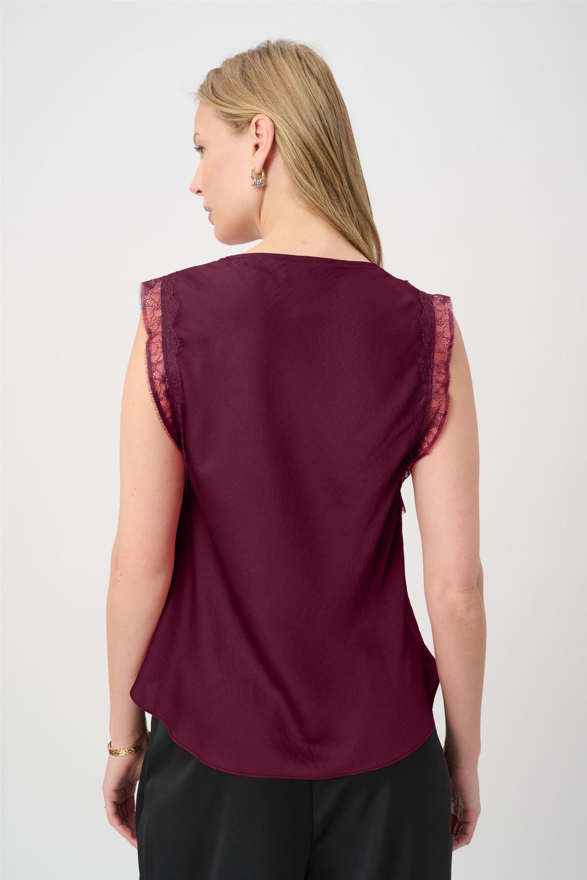 Recycled Satin Sleeveless Top Eldeberry