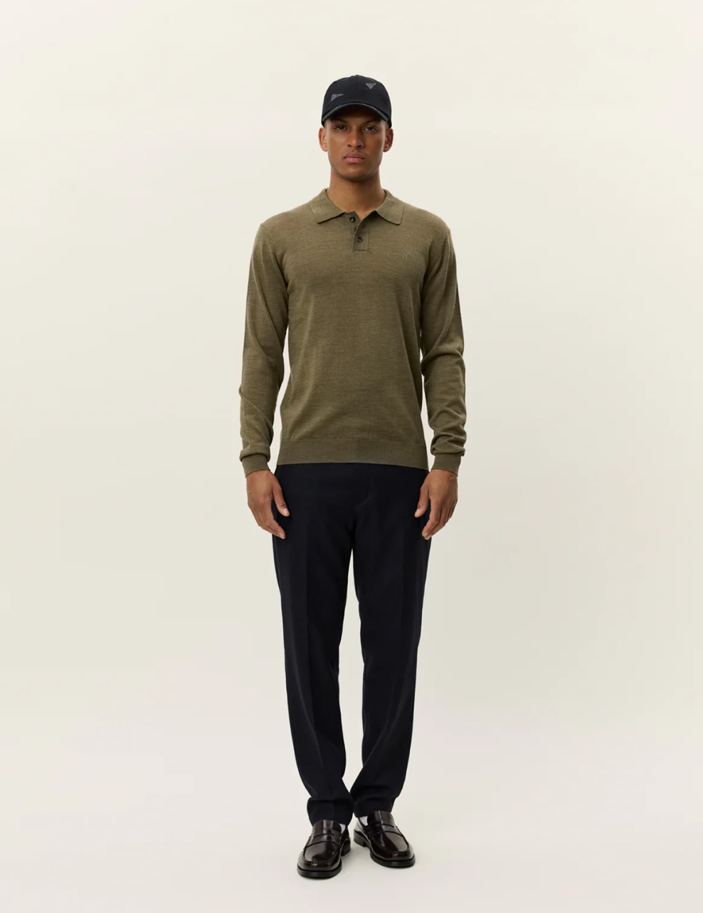 Greyson Merino Polo Knit Military Olive