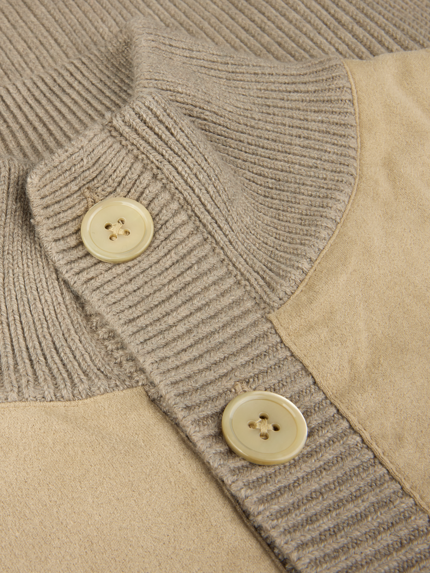 Hybrid Alcantara Cardigan Light Beige