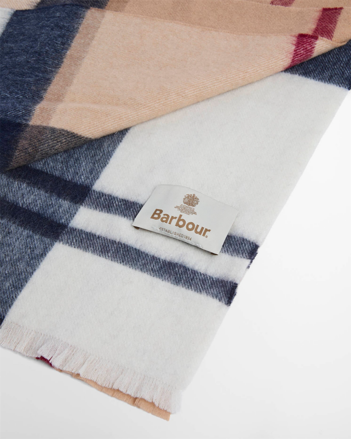 Rosefield Tartan Scarf Hessian
