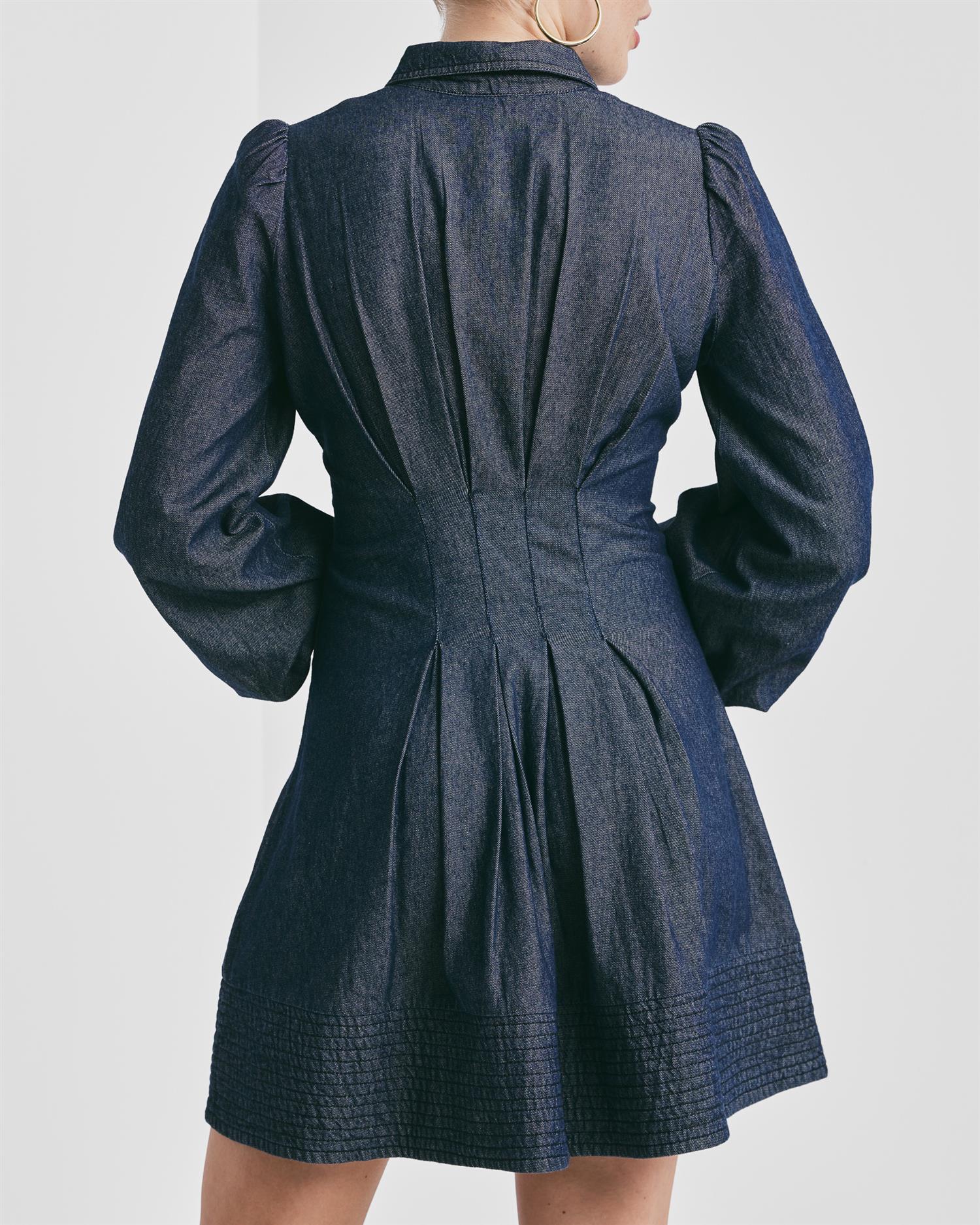 Denim Fitted Dress AW25 Dark Blue