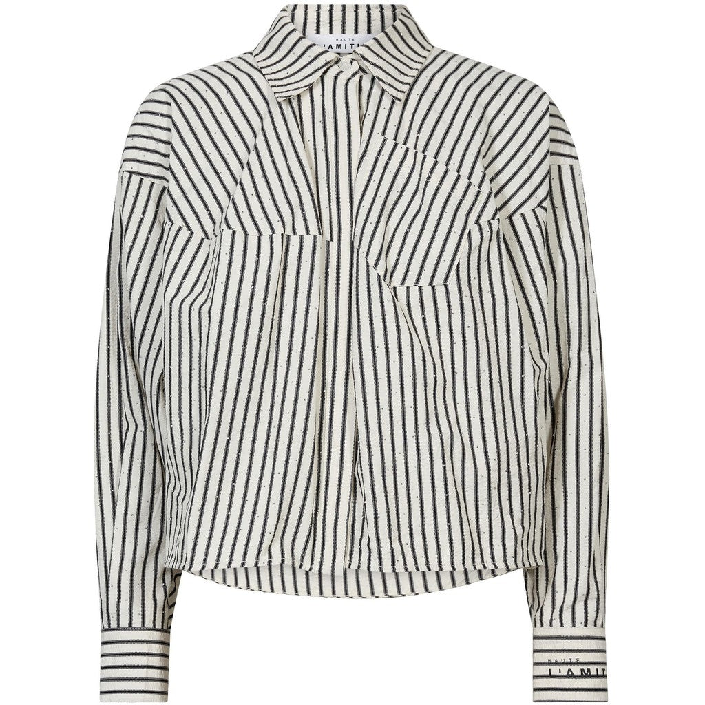 Sophie Mono Stripe Stone Shirt Off White Black