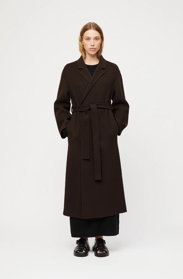 Double Wrap Coat Mole Brown