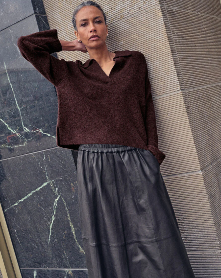 MMThora Aidy Polo Knit Fudge