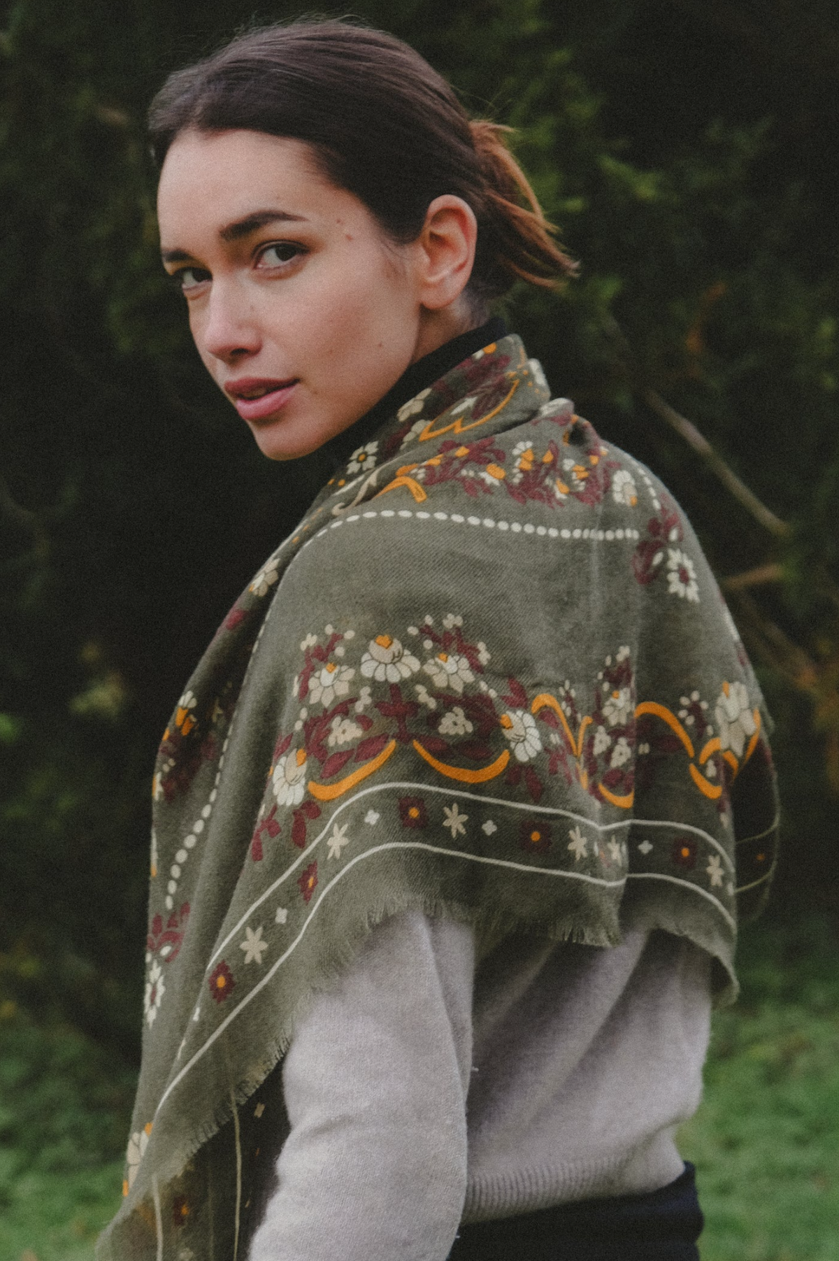 Scarf Secret Garden Golden Green