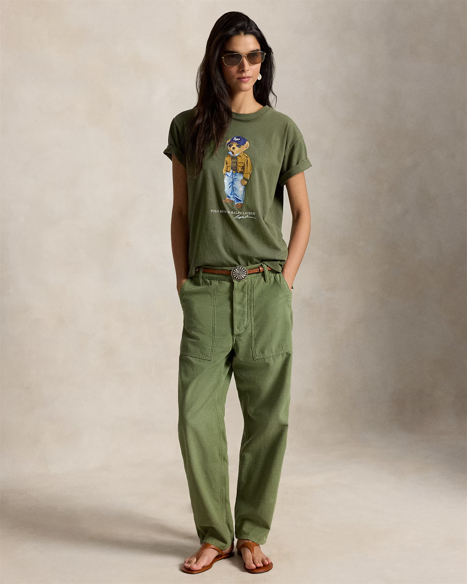Polo Bear Cotton Jersey T-shirt Dense Olive