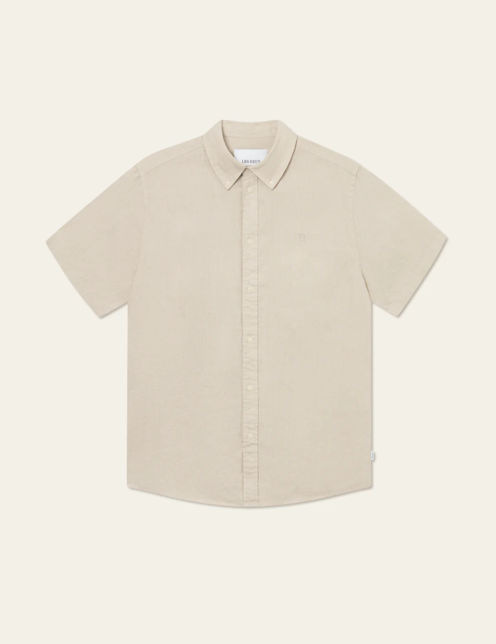 Kris linen ss shirt ss25 light sand