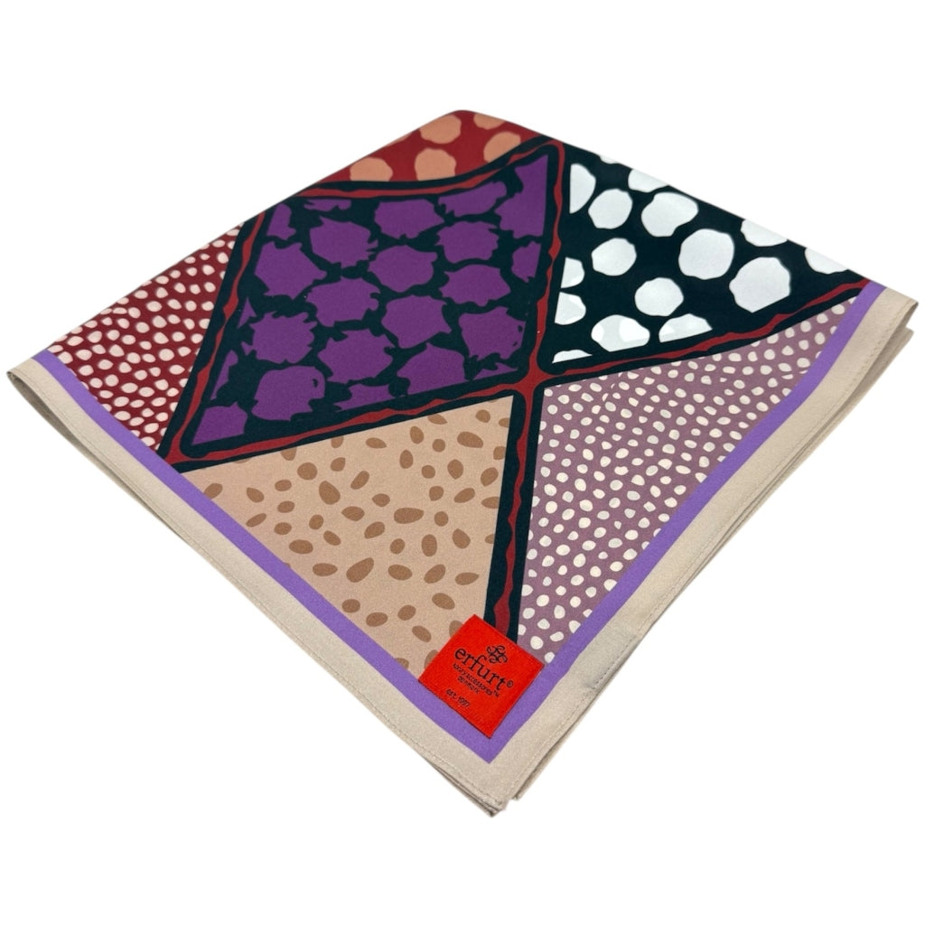 Patchwork Print Purple Velvet