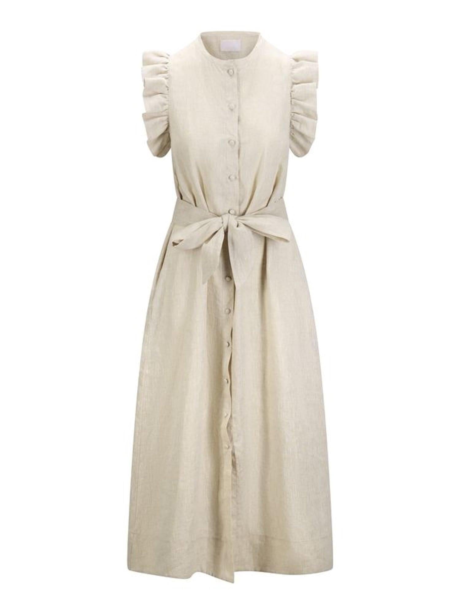 Pam Linen Dress Beige Melange