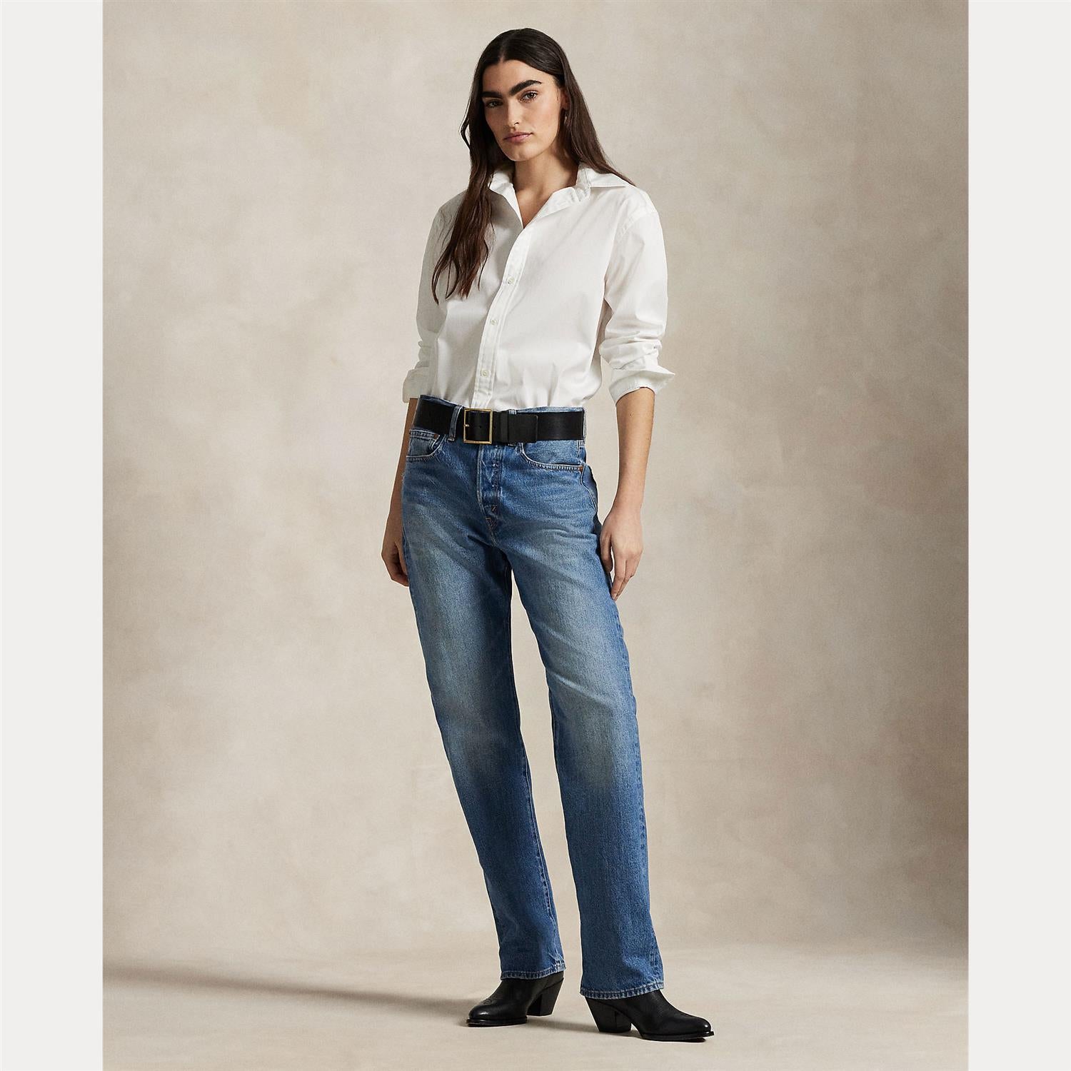Oversized Fit Cotton Shirt white
