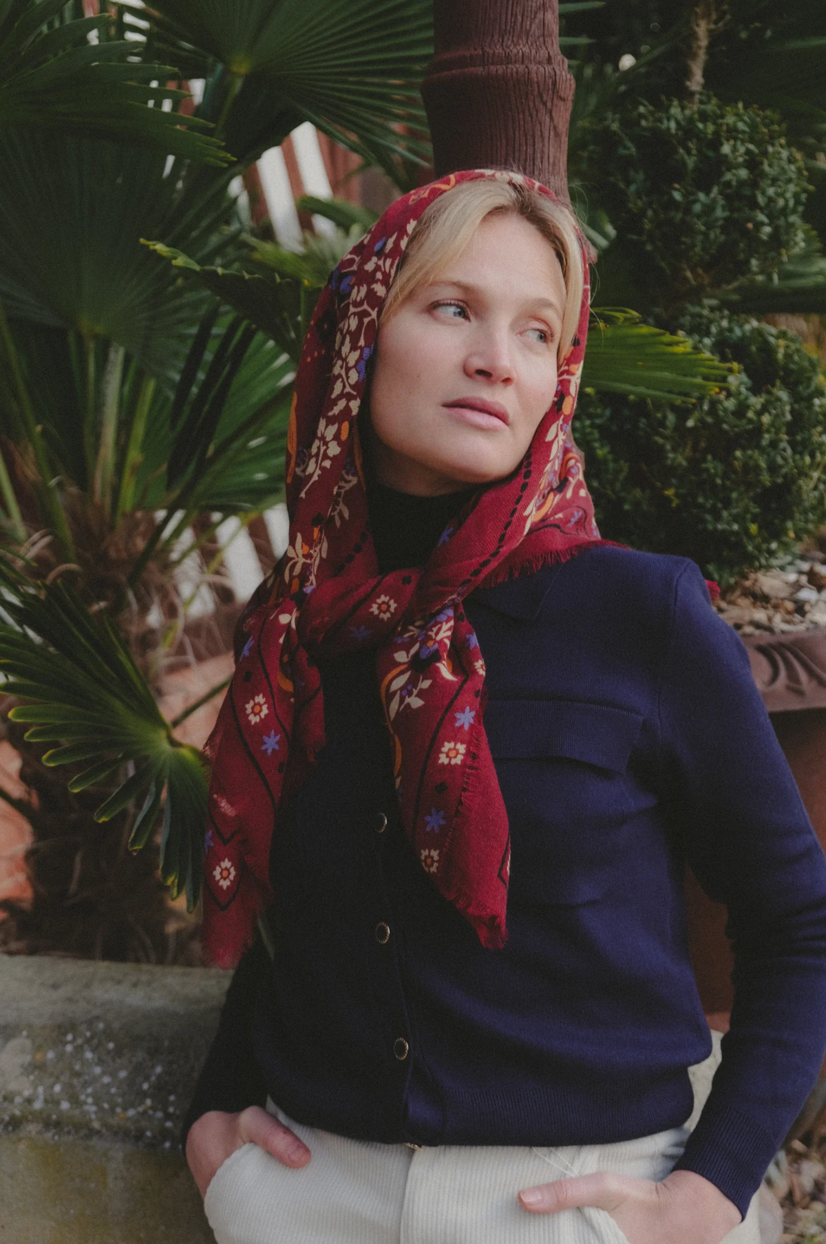 Scarf Secret Garden Bourdeaux
