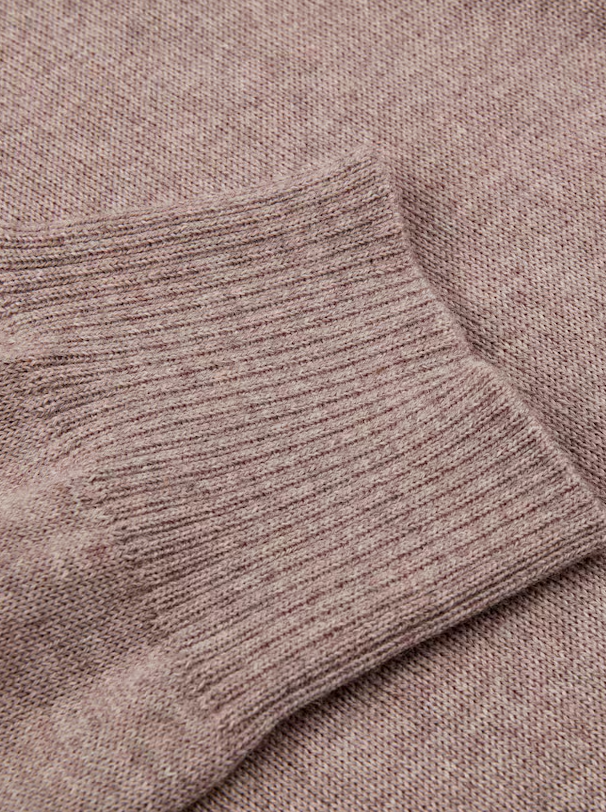 Cardigan Knitted Fullzip Merino Wool Light Brown