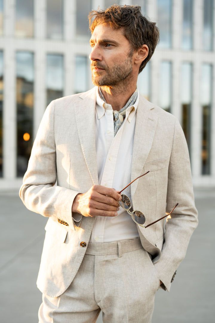 SEBBE NATURE LINEN JACKET SLIM