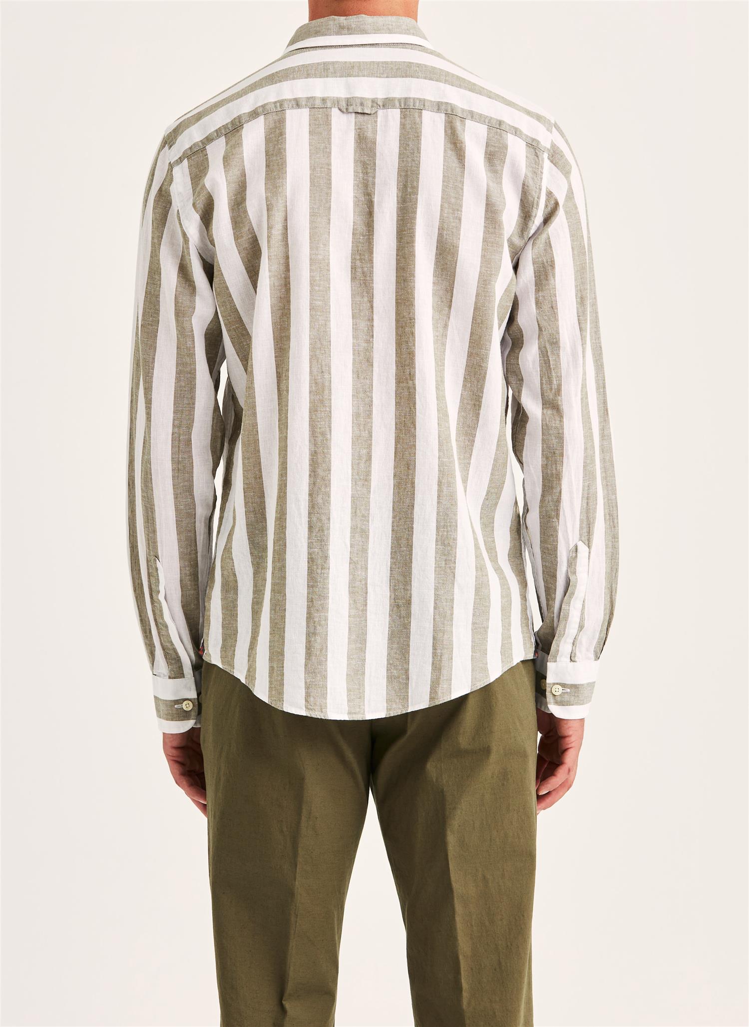 Douglas linen mix stripe classic Olive