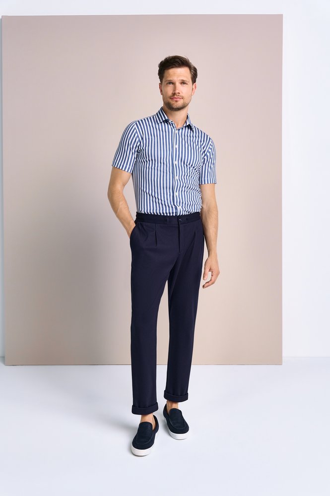 Casual Kent 1/2 Middle Blue Stripes