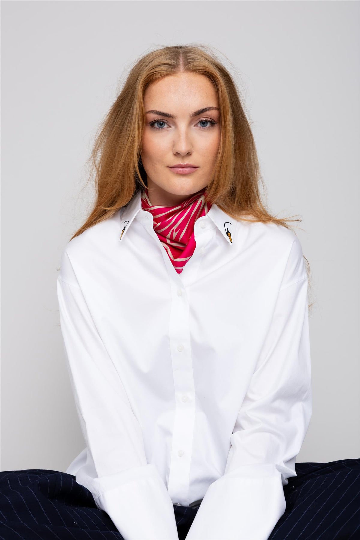 Sarah Zebra Silk Scarf Pink