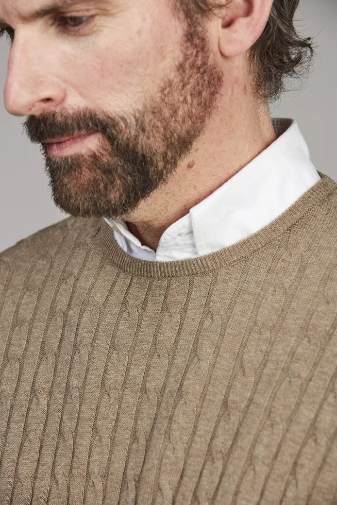 Crew Neck Cable Knit Breen