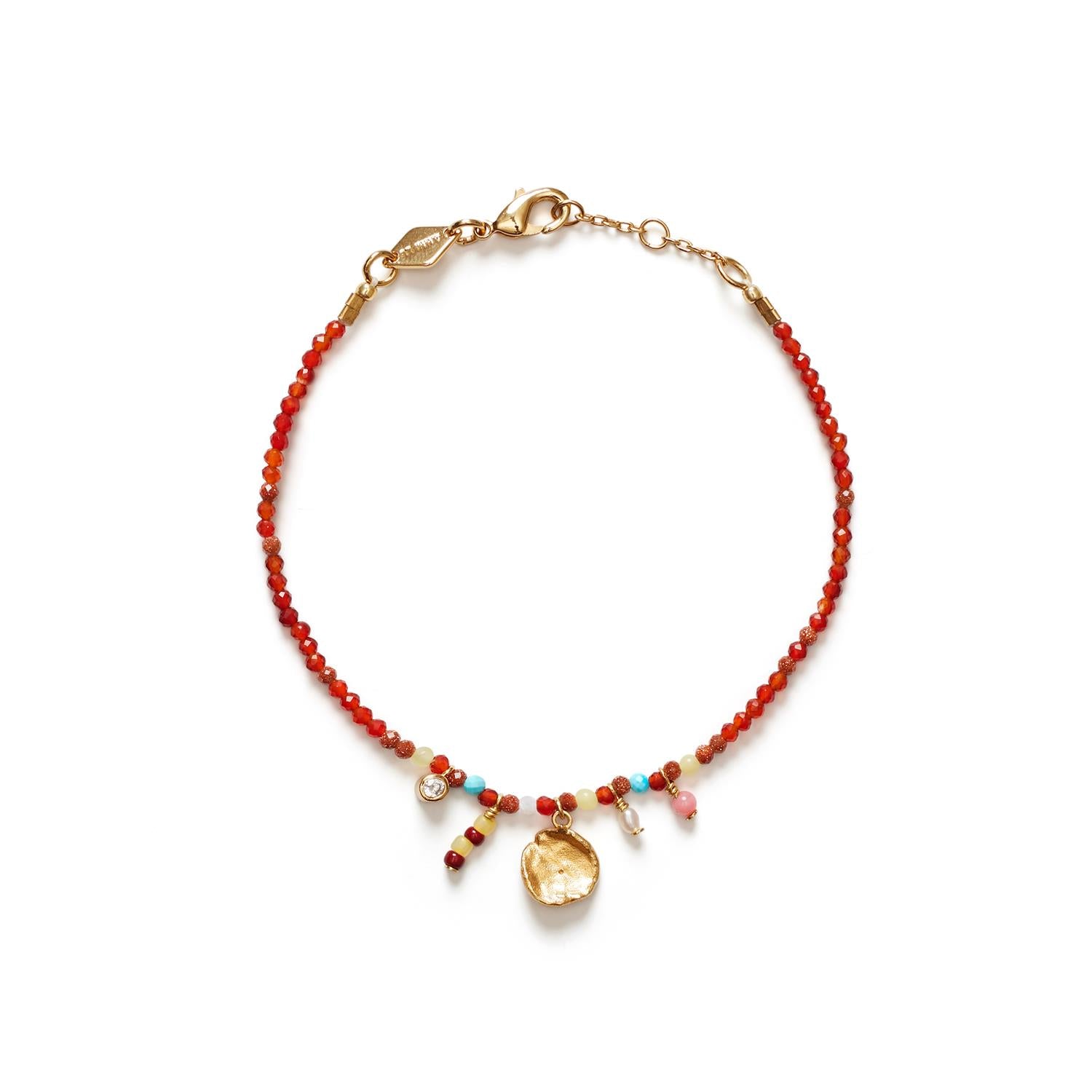 Maroon Harmony Bracelet-gold