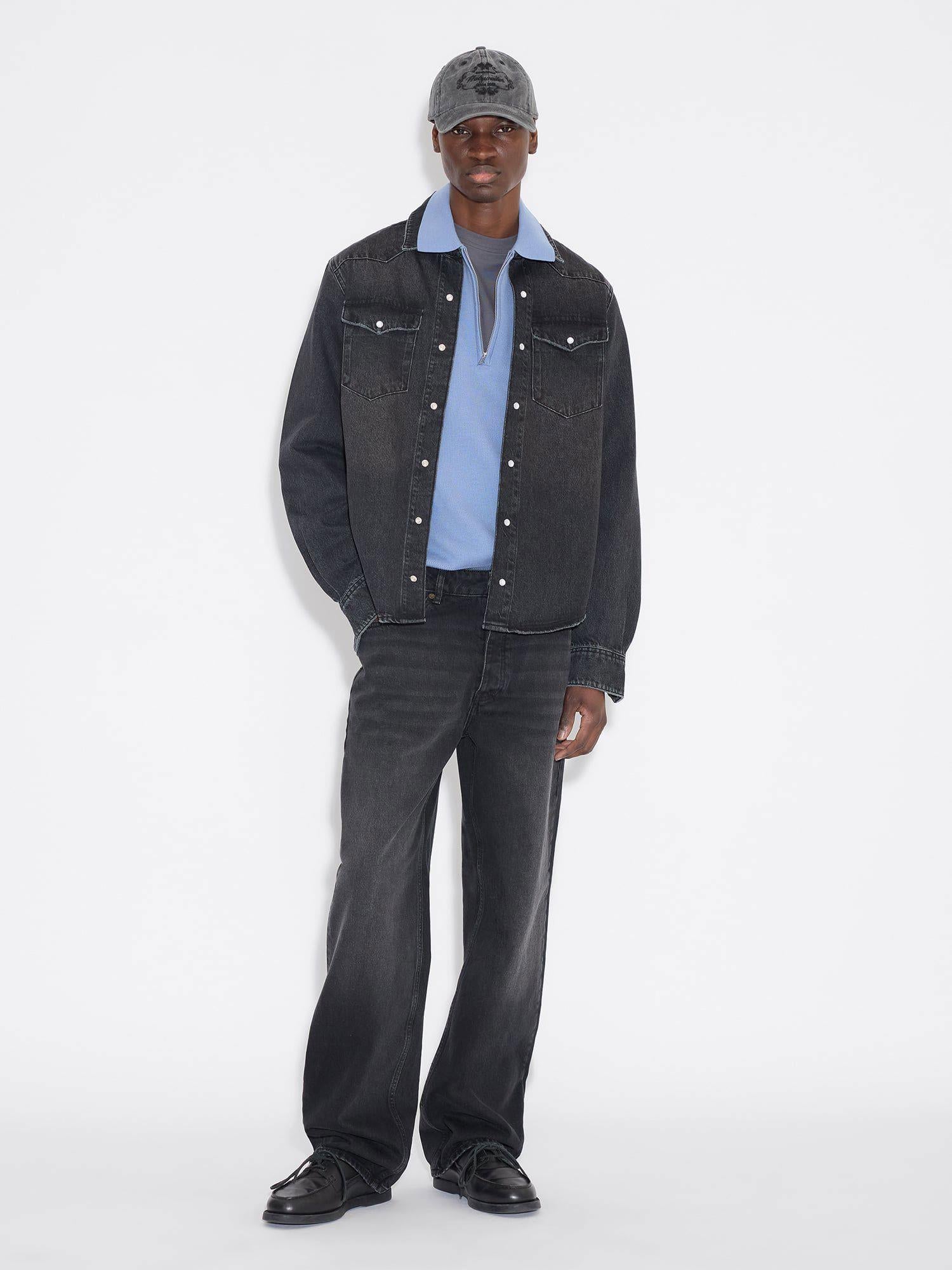 M Slim Denim Shirt Black