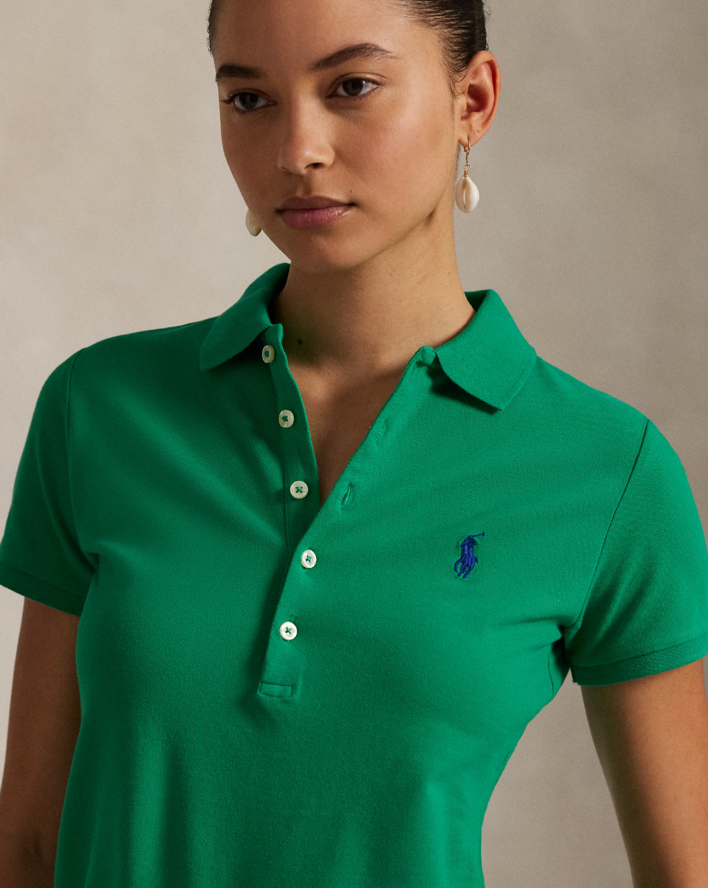 Julie Polo-Slim-Short Sleeve Green