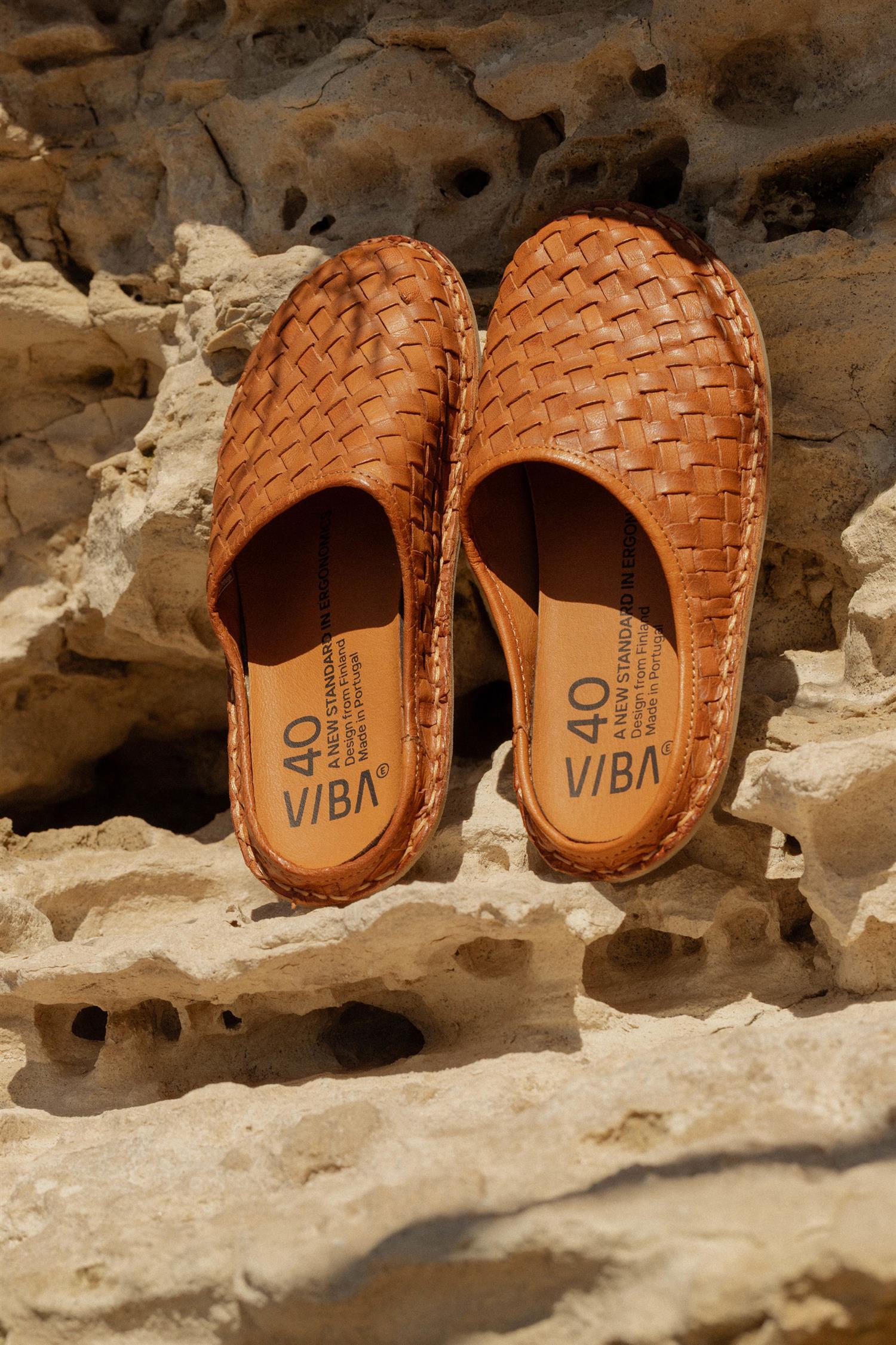 Viba Roma Woven Leather Cognac brown