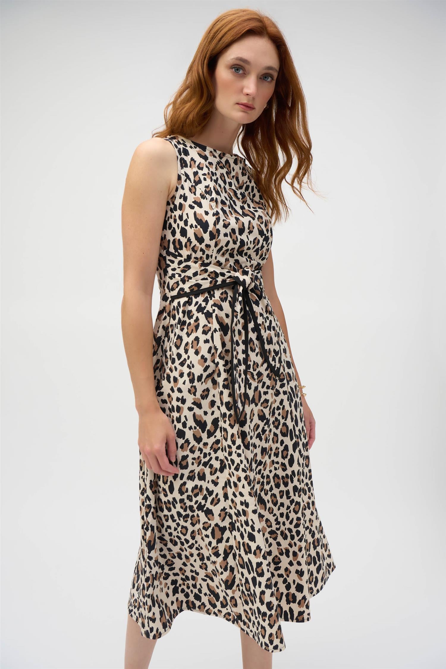 Cotton Dress with Leo Print