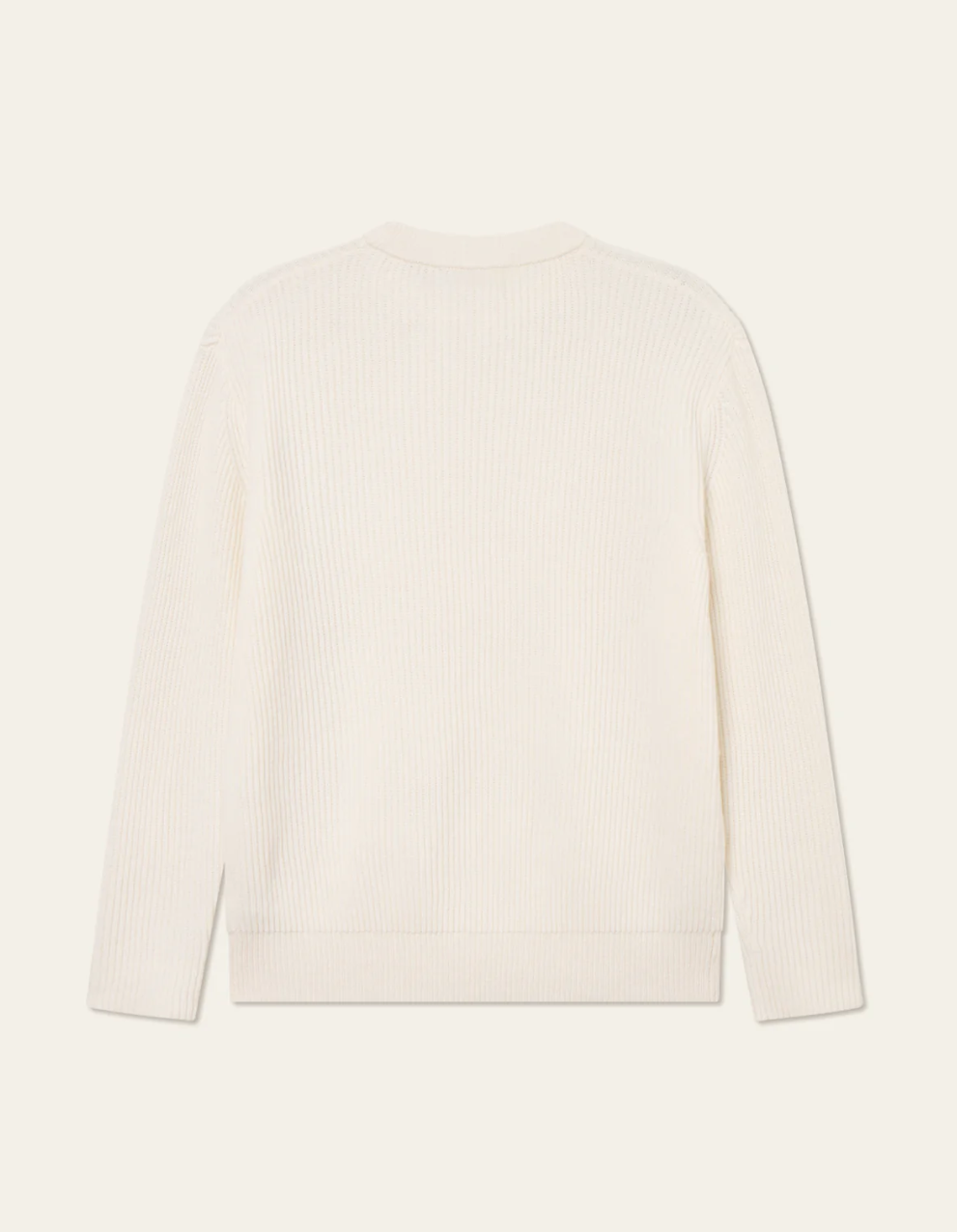 Eddie Wool Rib Crewneck Knit Ivory