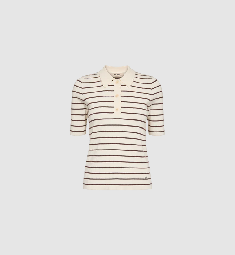 Mmcaliz Stripe SS Knit Coffee Quartz