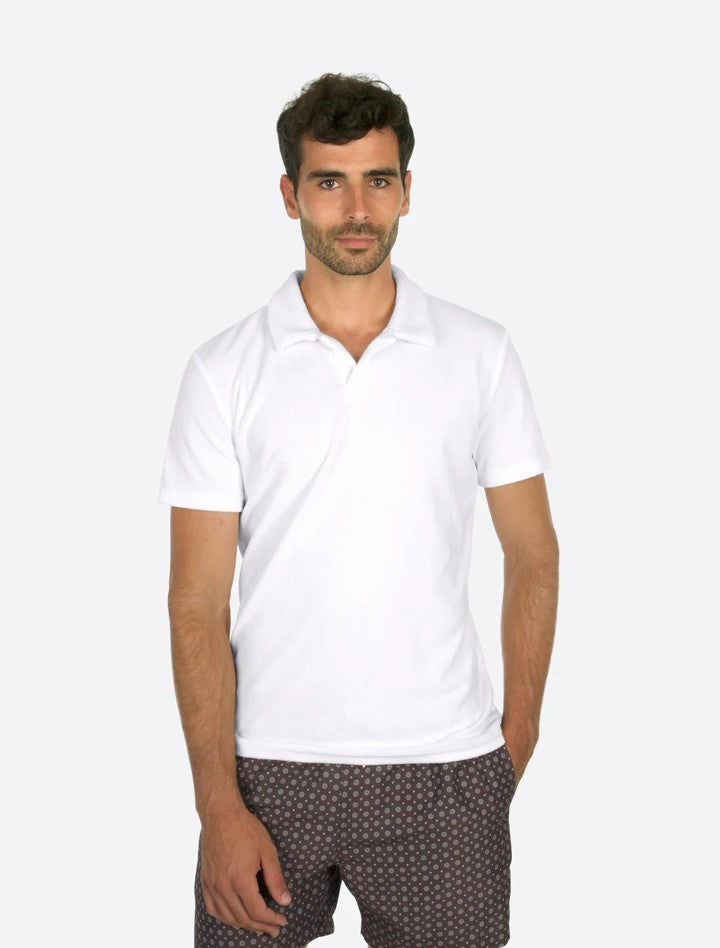 Riviera Terry Polo Short Sleeve White