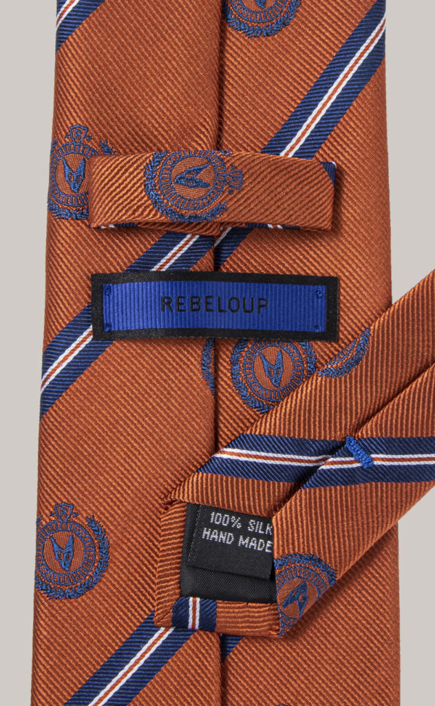 Reppstripe Crest Silk Tie Orange